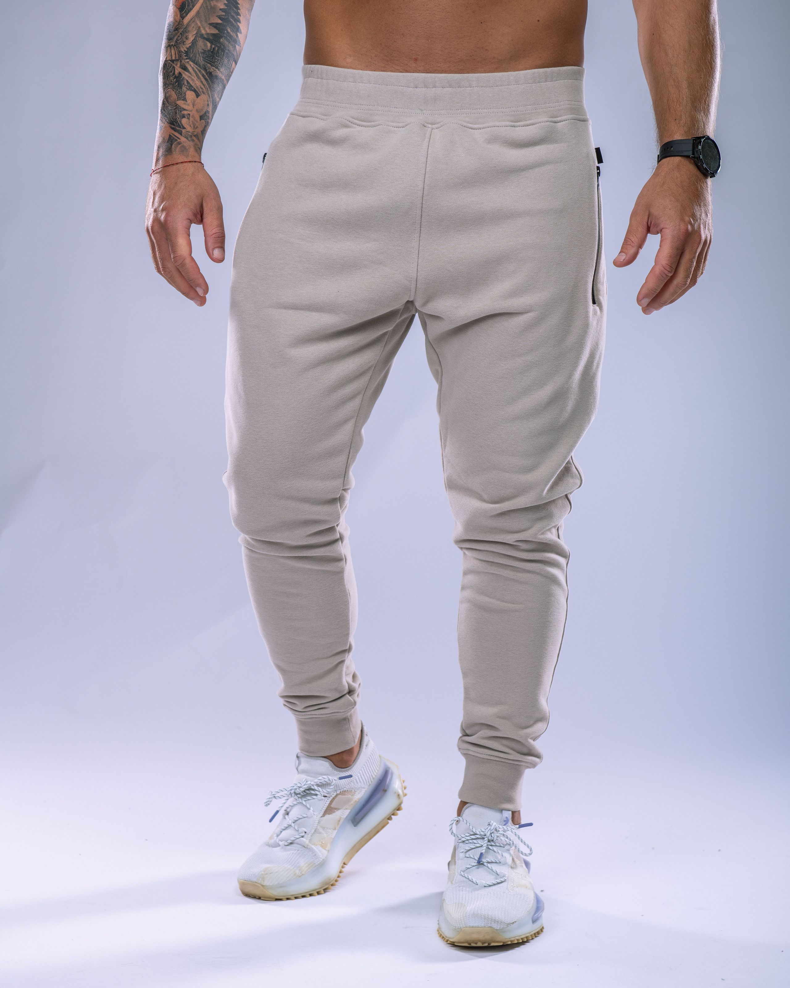 Pánské tepláky SLIM béžové M-0