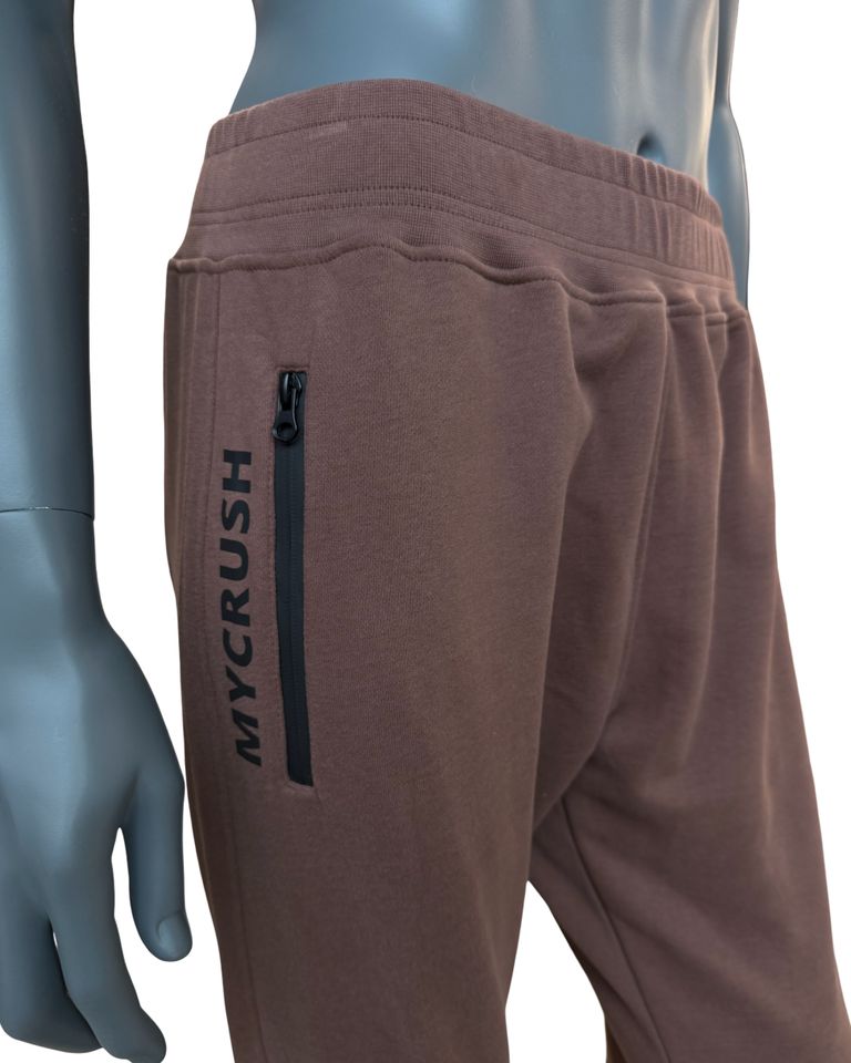 Pánské tepláky SLIM hnědé L-0
