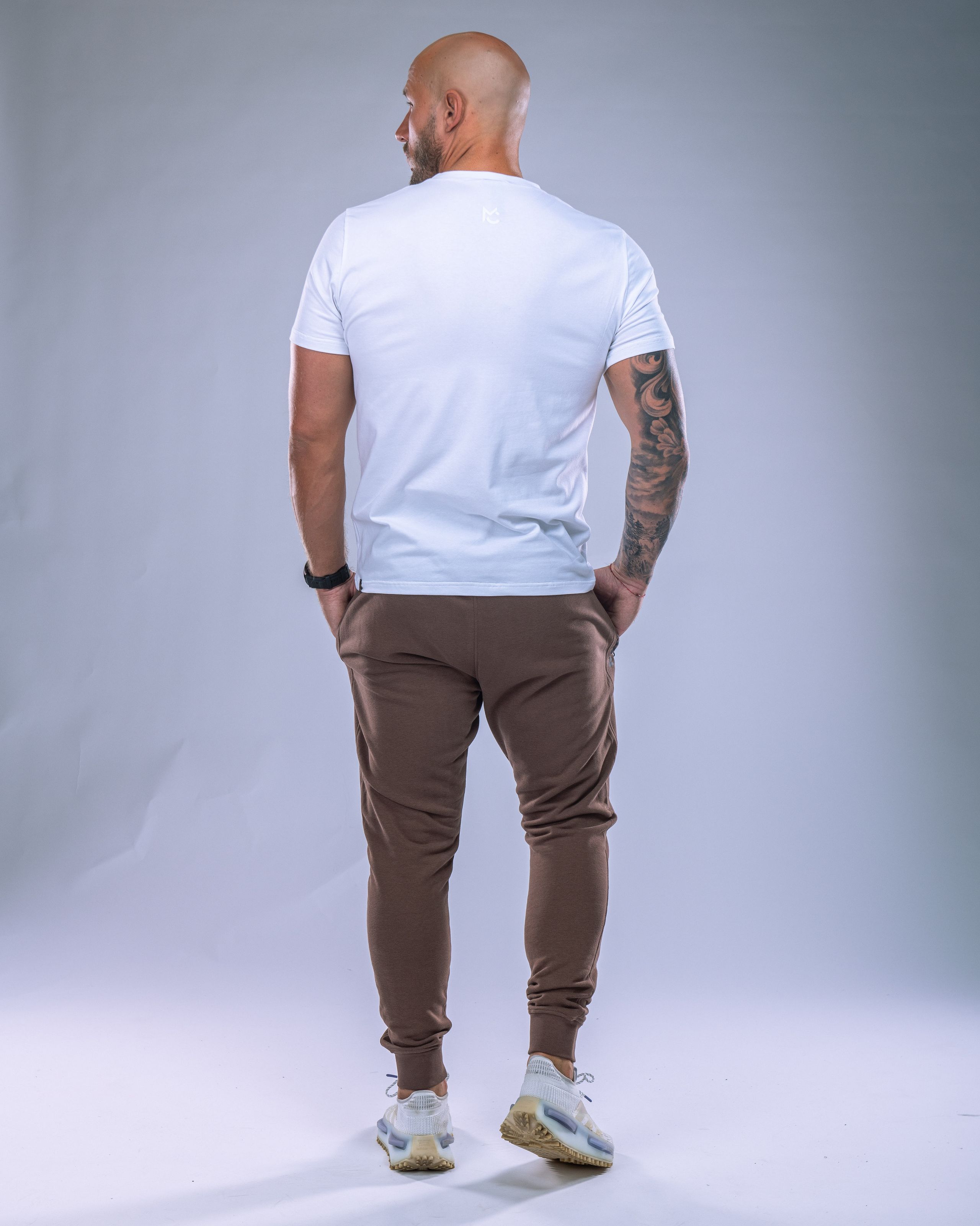 Pánské tepláky SLIM hnědé M-3