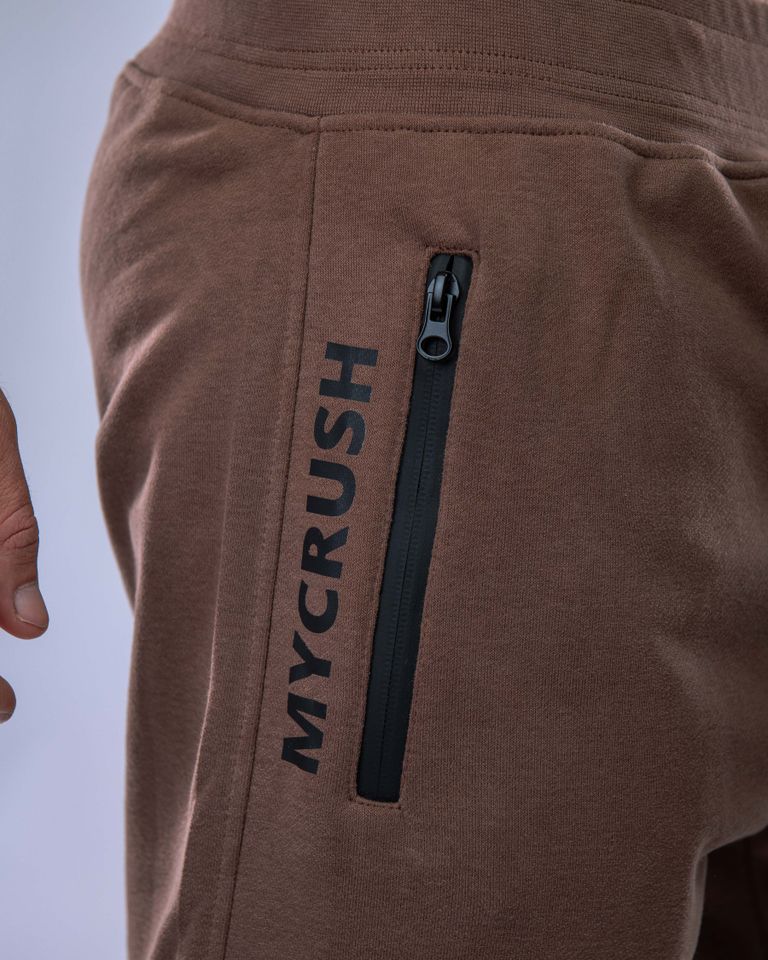 Pánské tepláky SLIM hnědé M-5