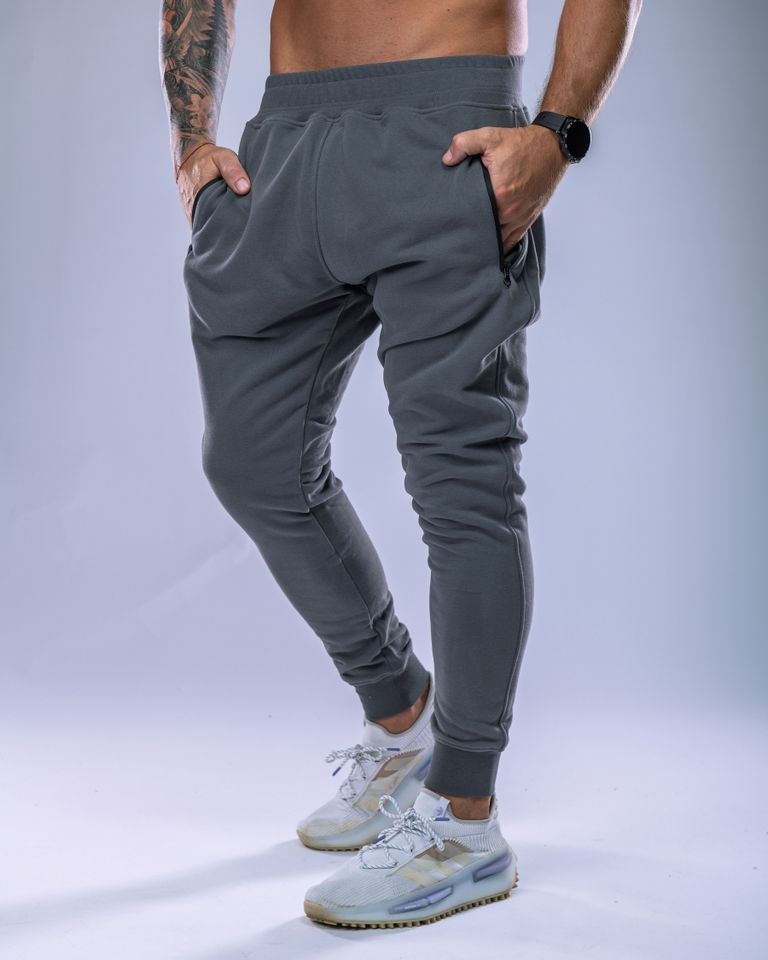 Pánské tepláky SLIM šedé M-1