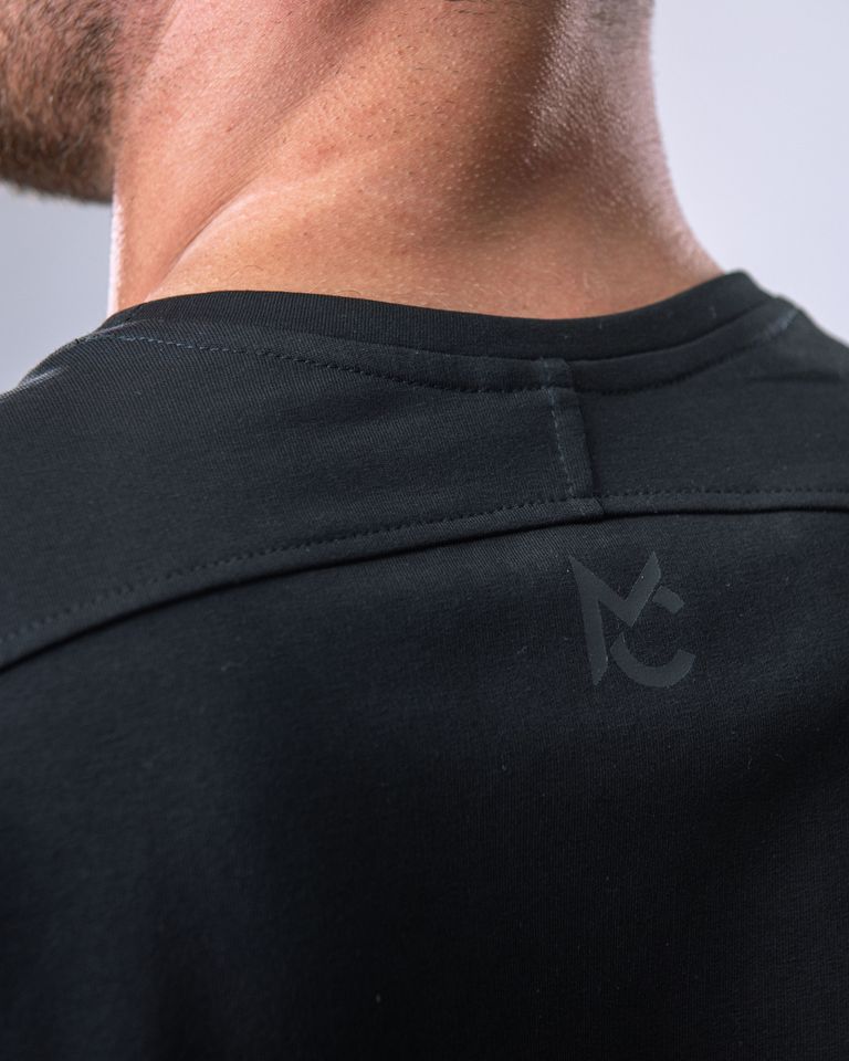 Pánské tričko oversize s malým potiskem černé XL-4