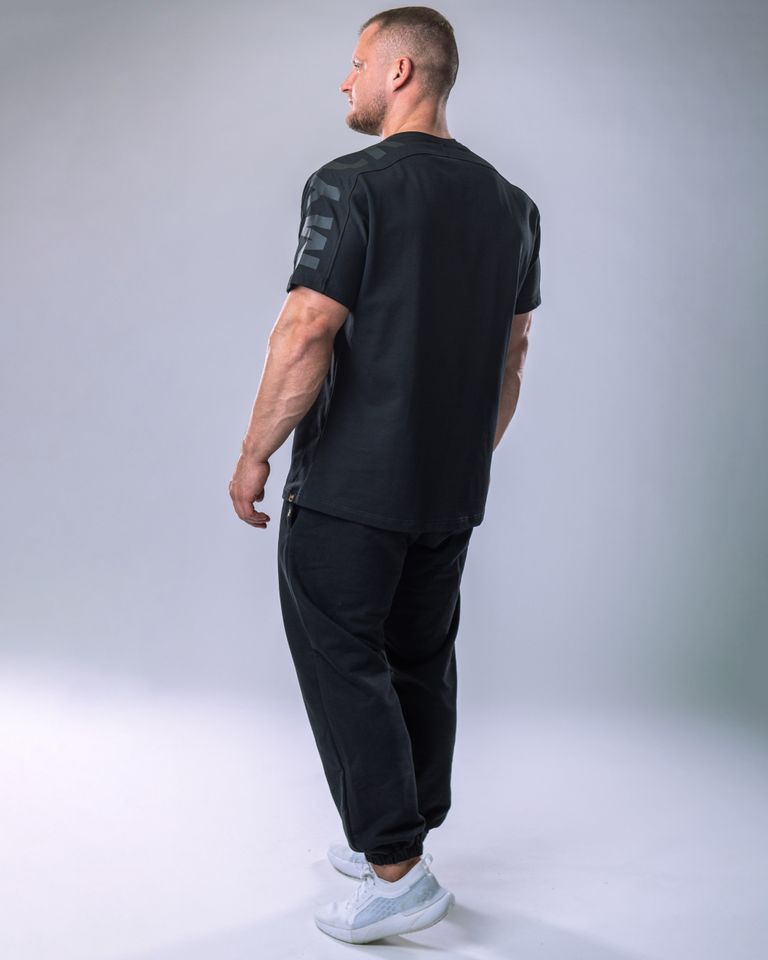 Pánské tričko oversize s velkým potiskem černé XL-0