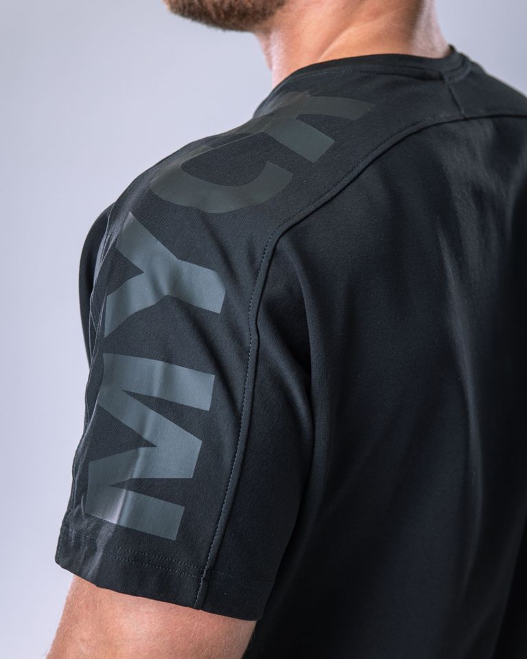 Pánské tričko oversize s velkým potiskem černé XL-1