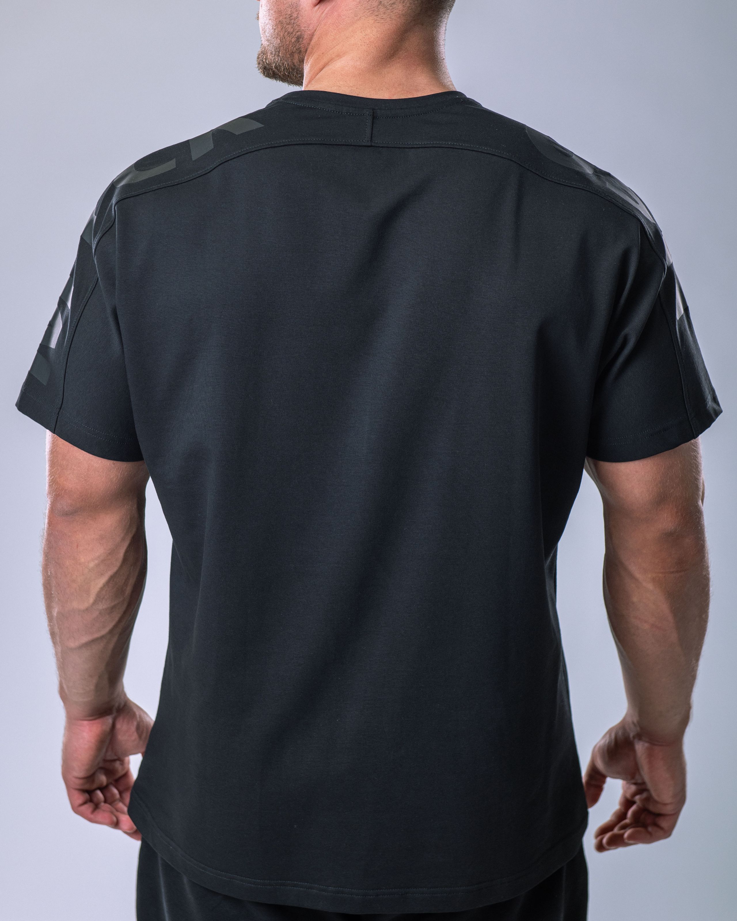 Pánské tričko oversize s velkým potiskem černé XL-3