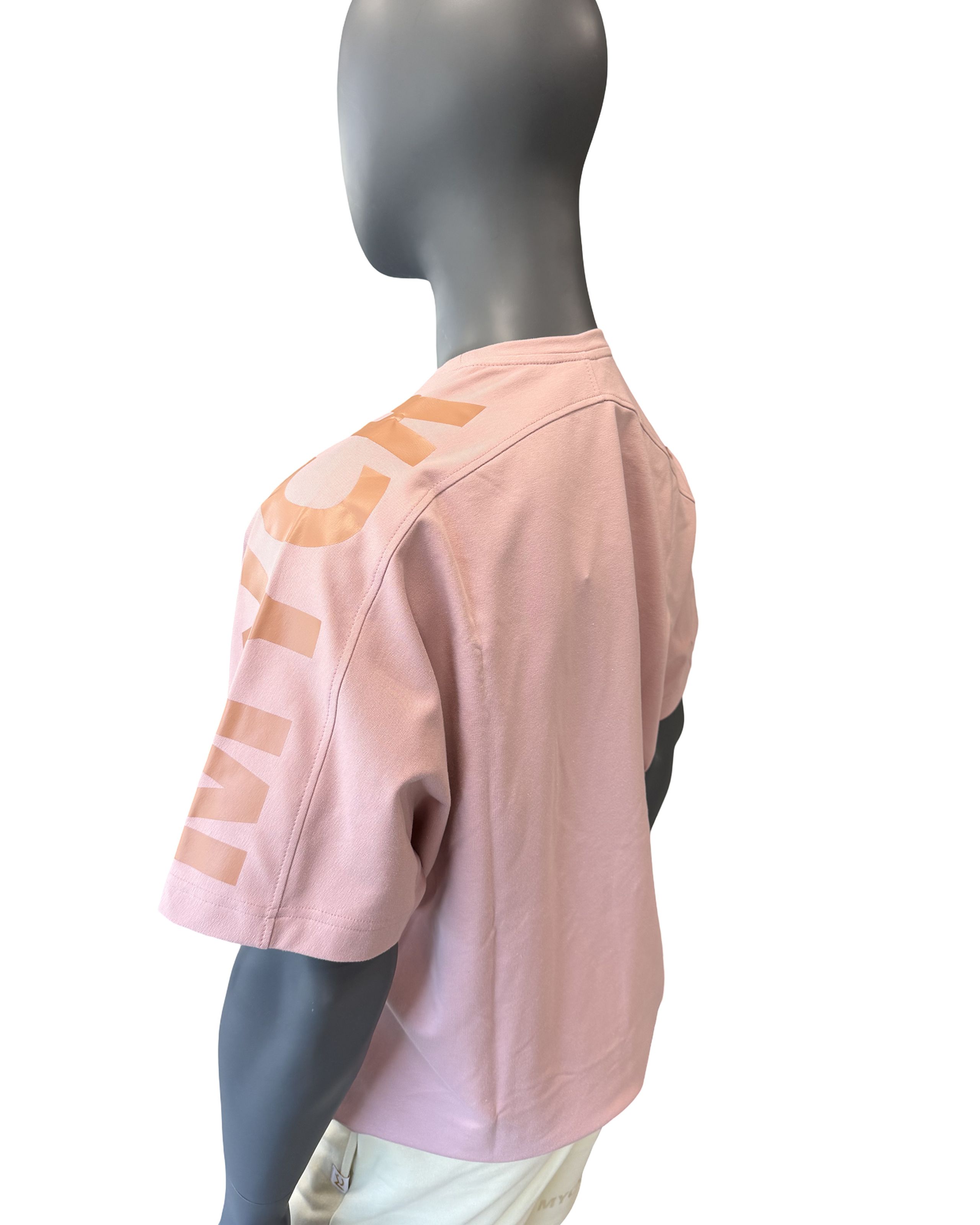 Pánské tričko oversize s velkým potiskem růžové M-0