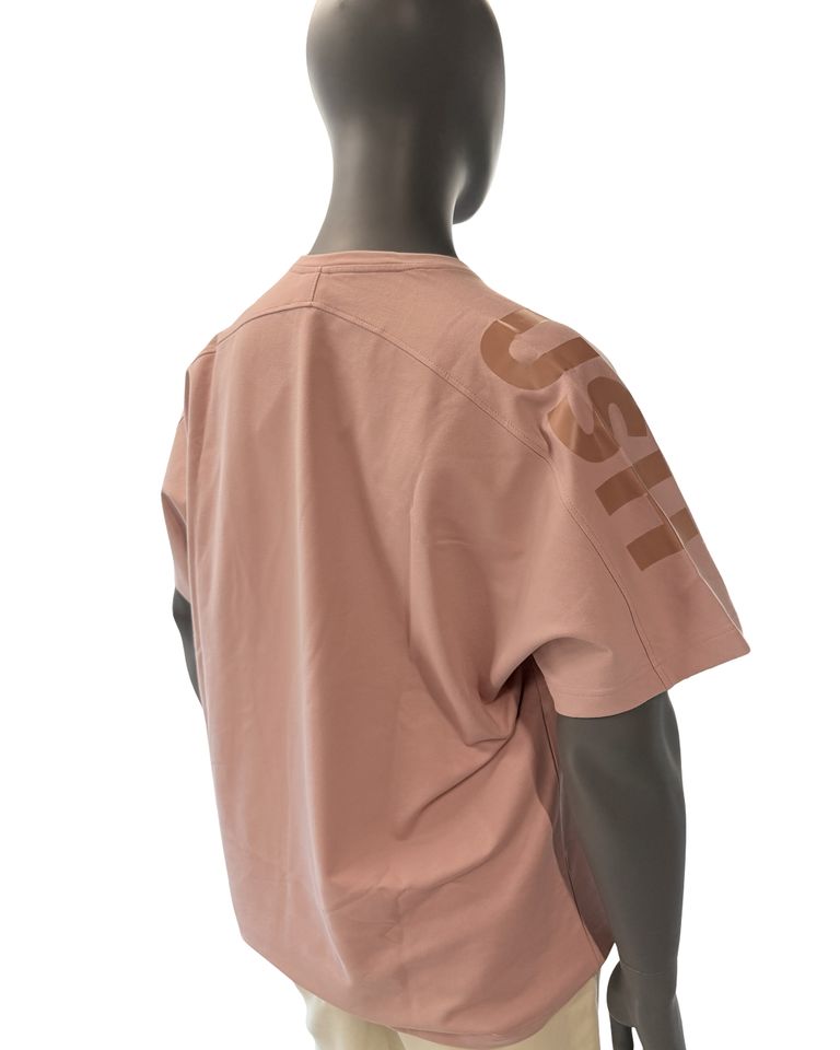 Pánské tričko oversize s velkým potiskem růžové XL-0