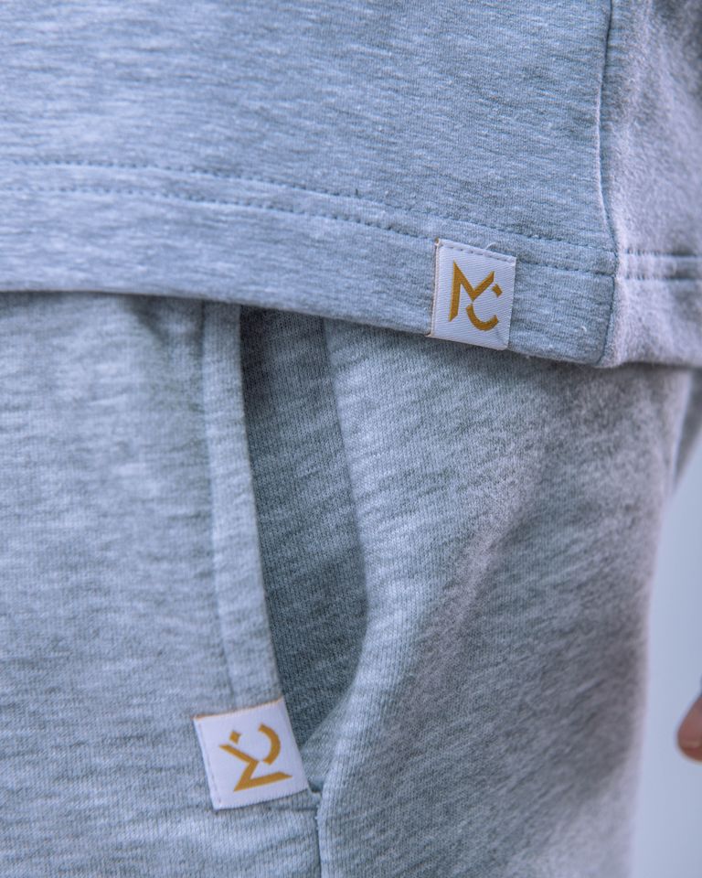 Pánské tričko oversize s velkým potiskem šedý melír L-5