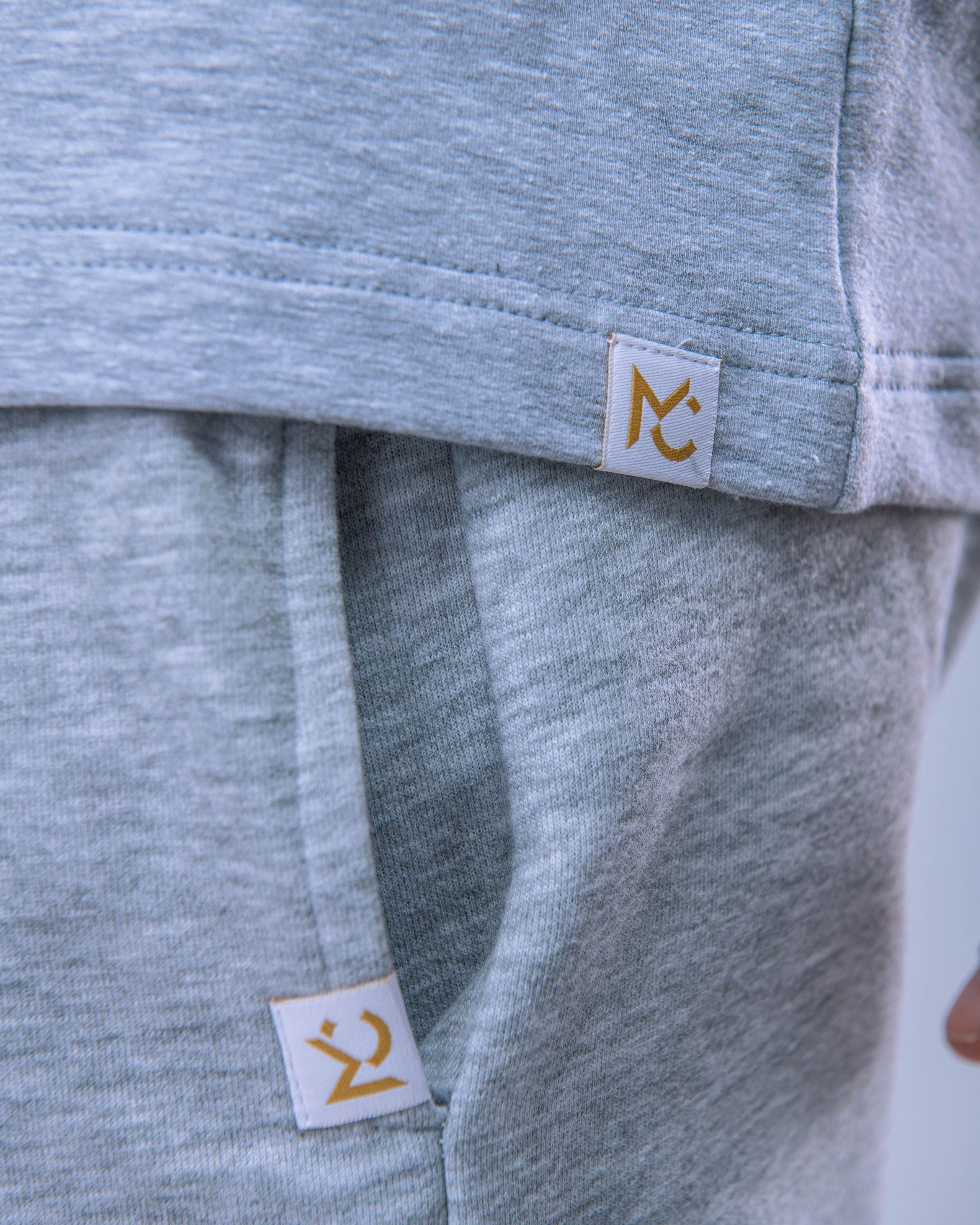 Pánské tričko oversize s velkým potiskem šedý melír M-6