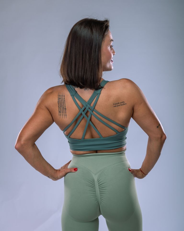 Sportovní podprsenka khaki S-1