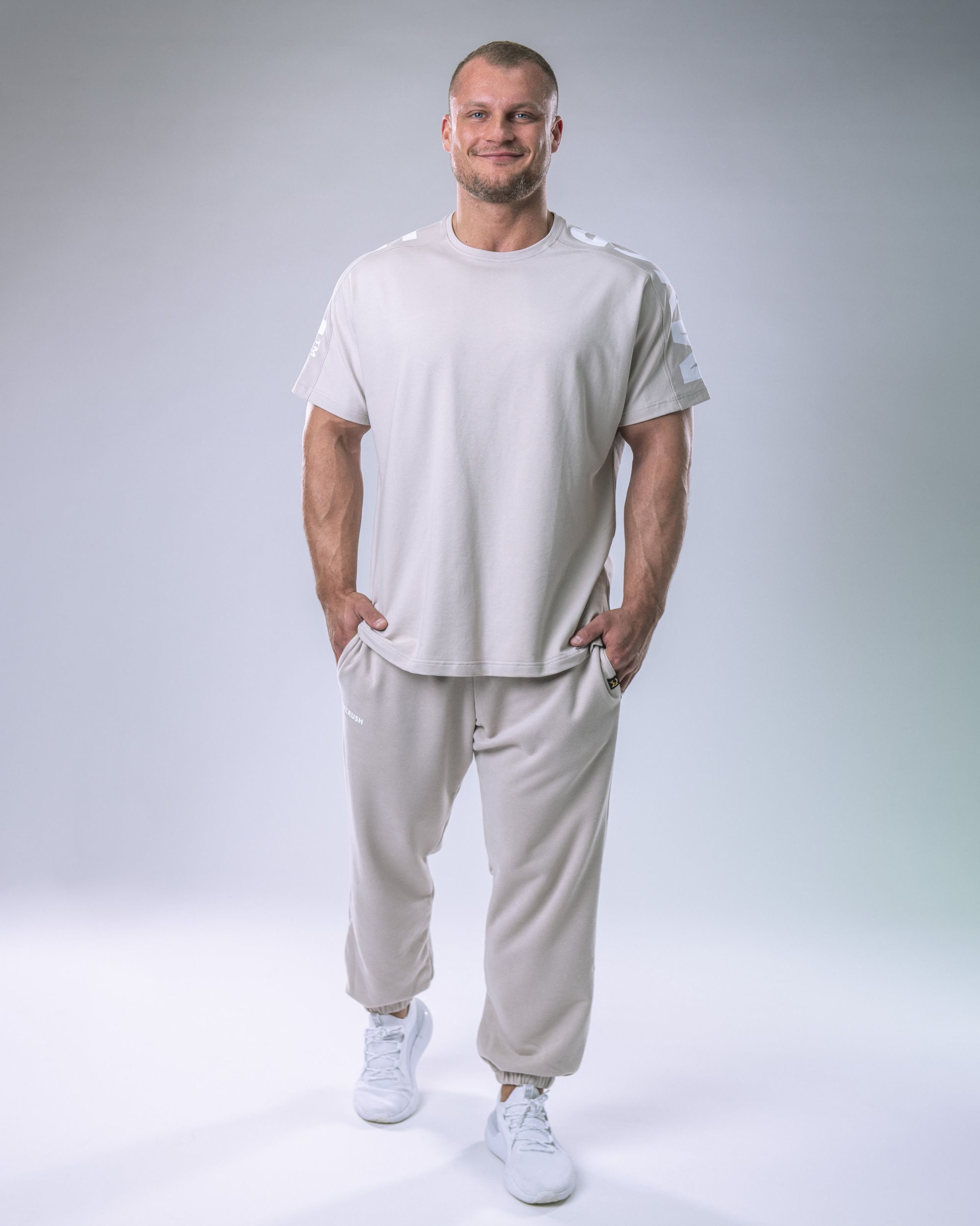 Unisex tepláky regular béžové L-2