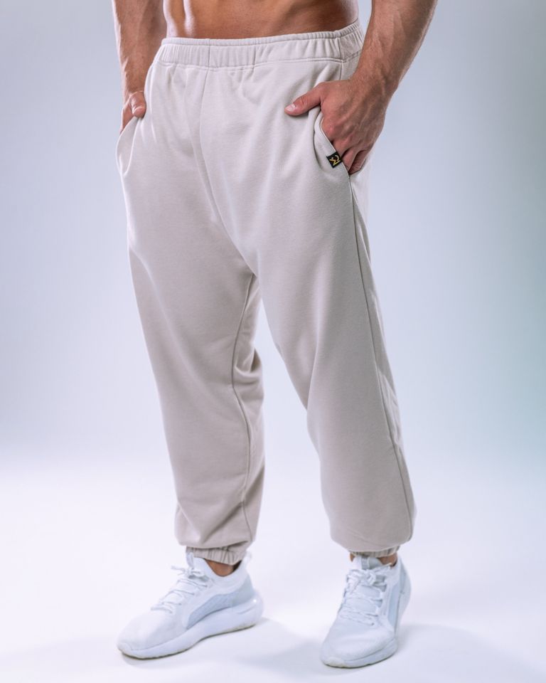 Unisex tepláky regular béžové XL-0
