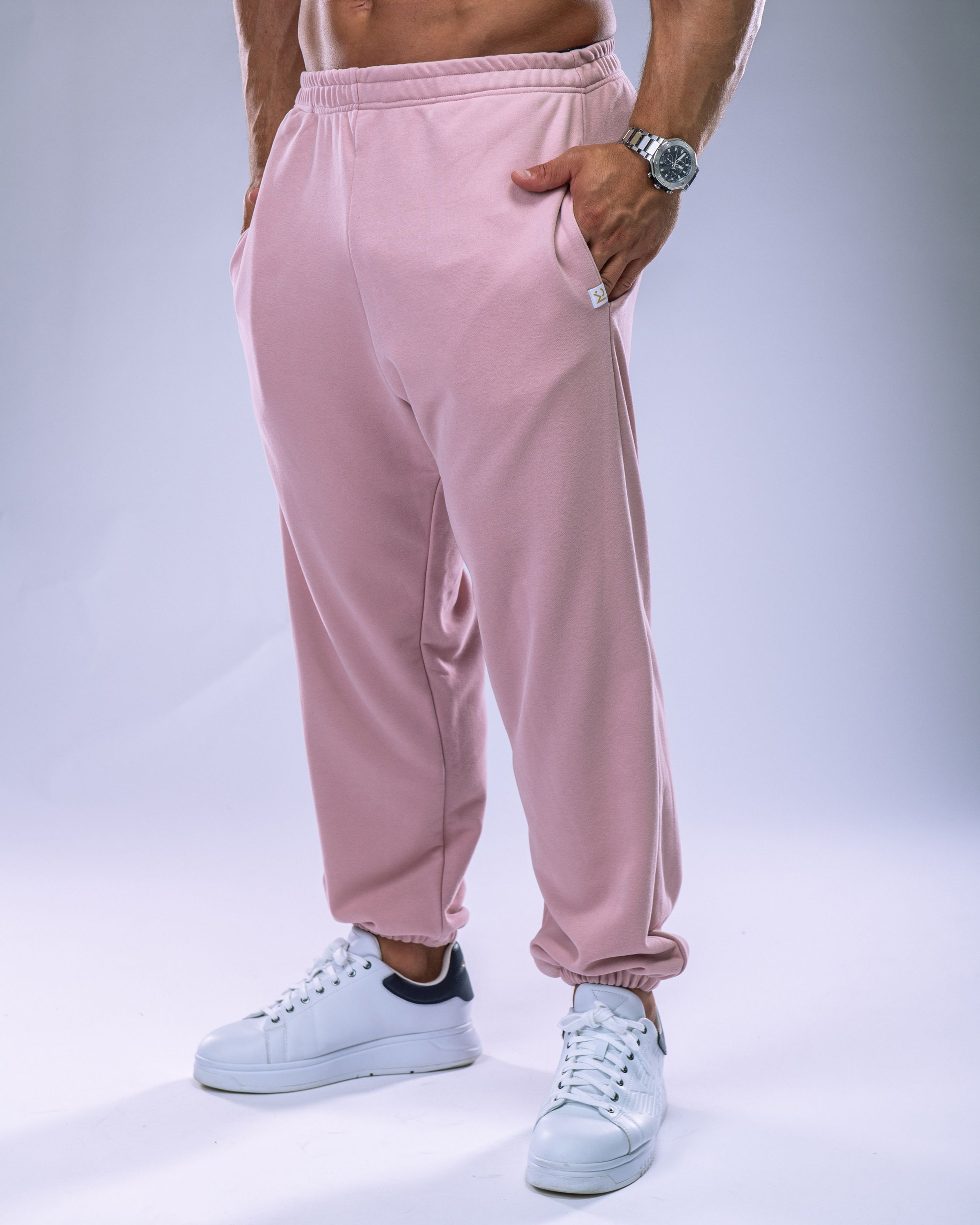 Unisex tepláky regular růžové XS-4