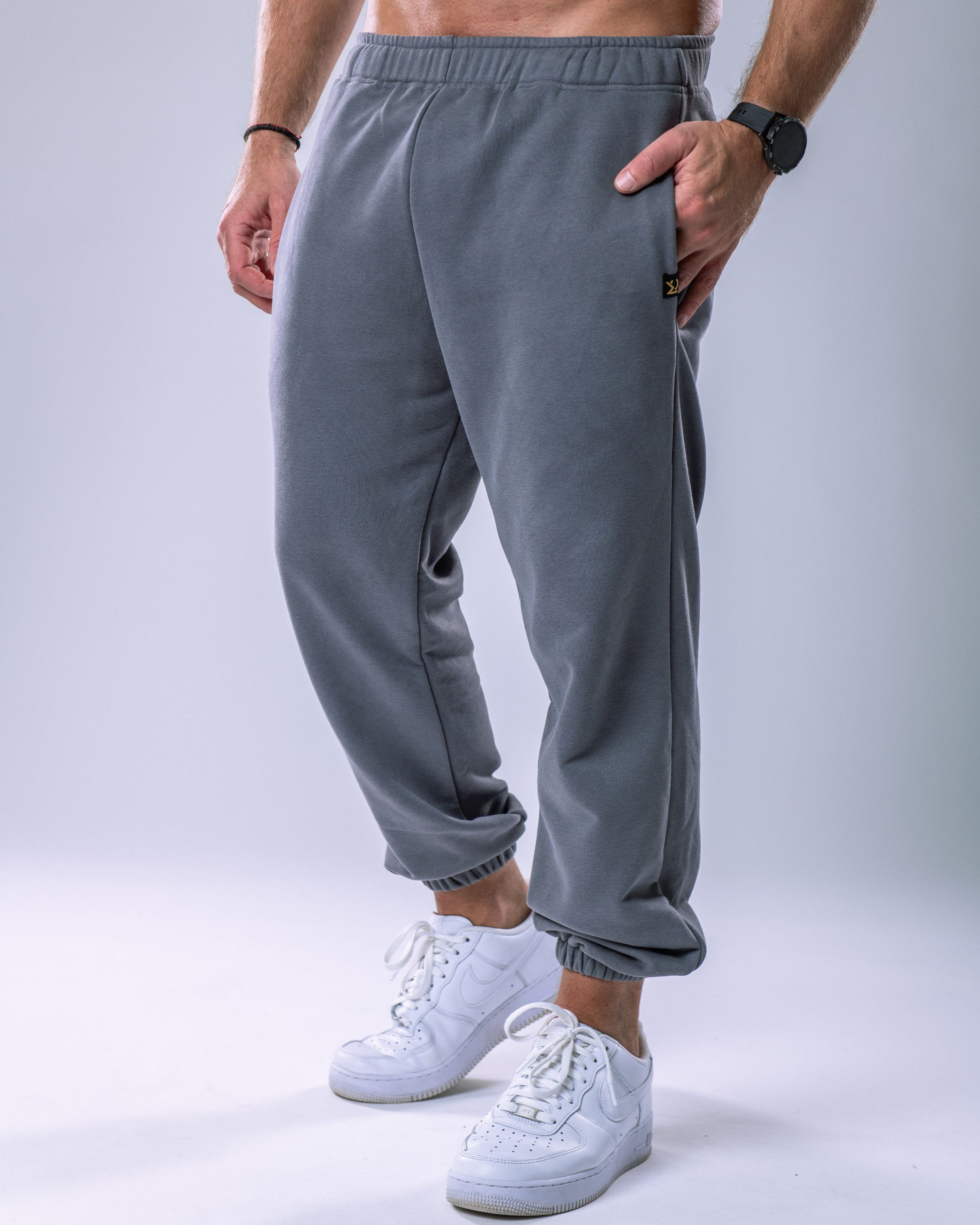 Unisex tepláky regular šedé L-1