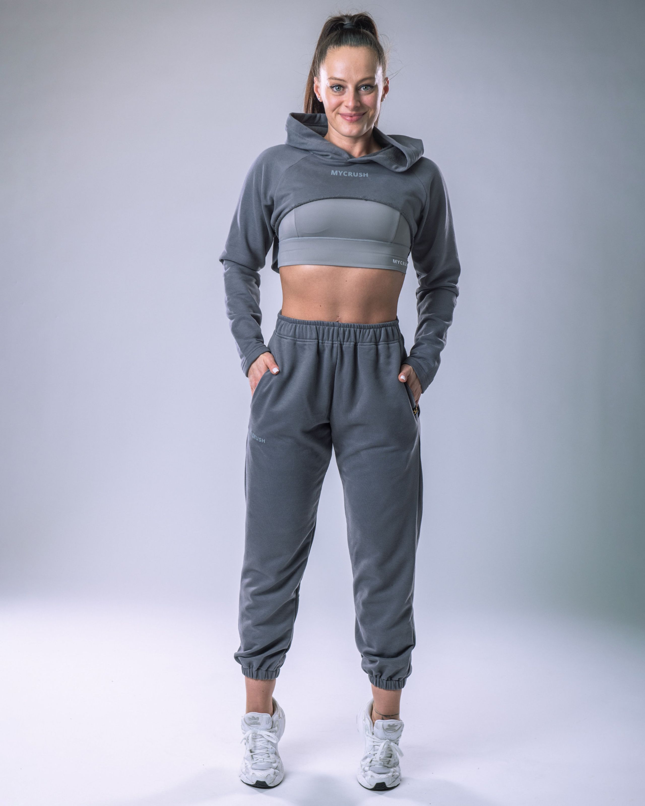 Unisex tepláky regular šedé S-8
