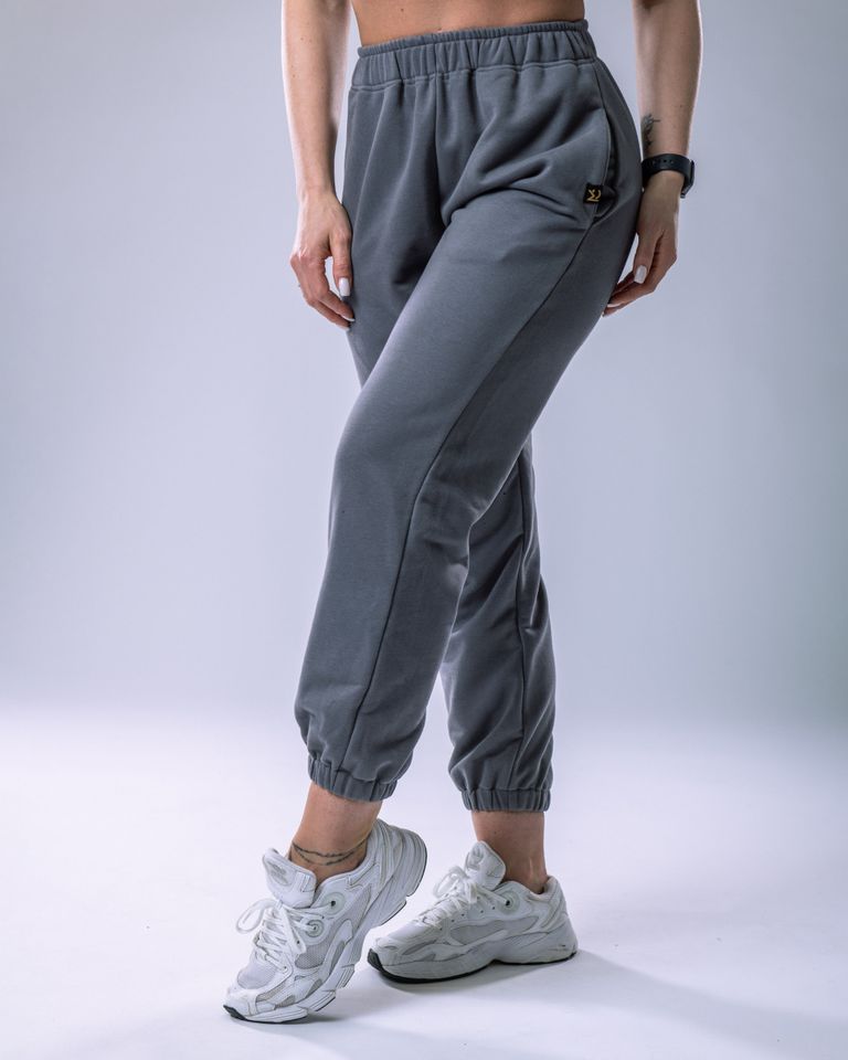 Unisex tepláky regular šedé XS-1