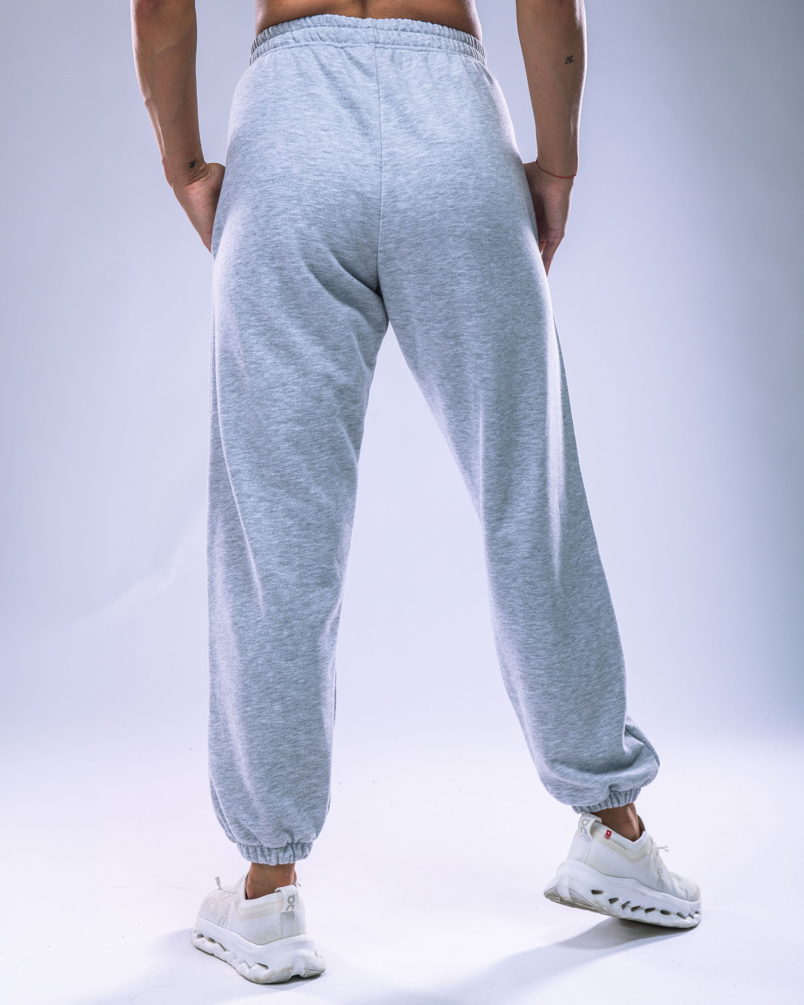 Unisex tepláky regular šedý melír L-2
