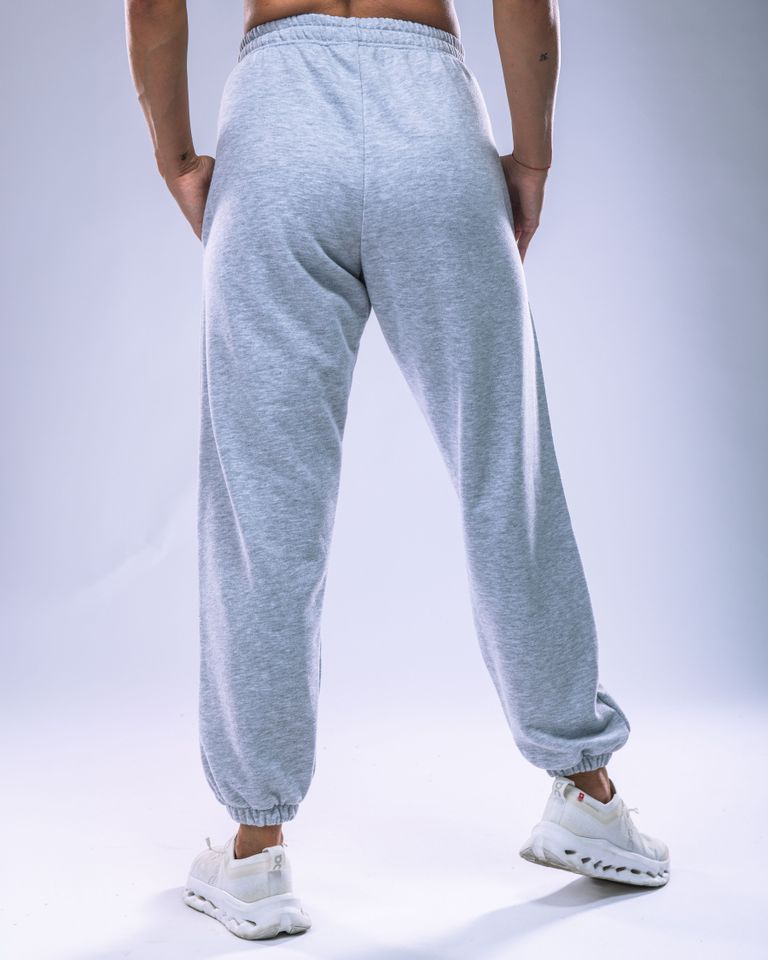 Unisex tepláky regular šedý melír L-1