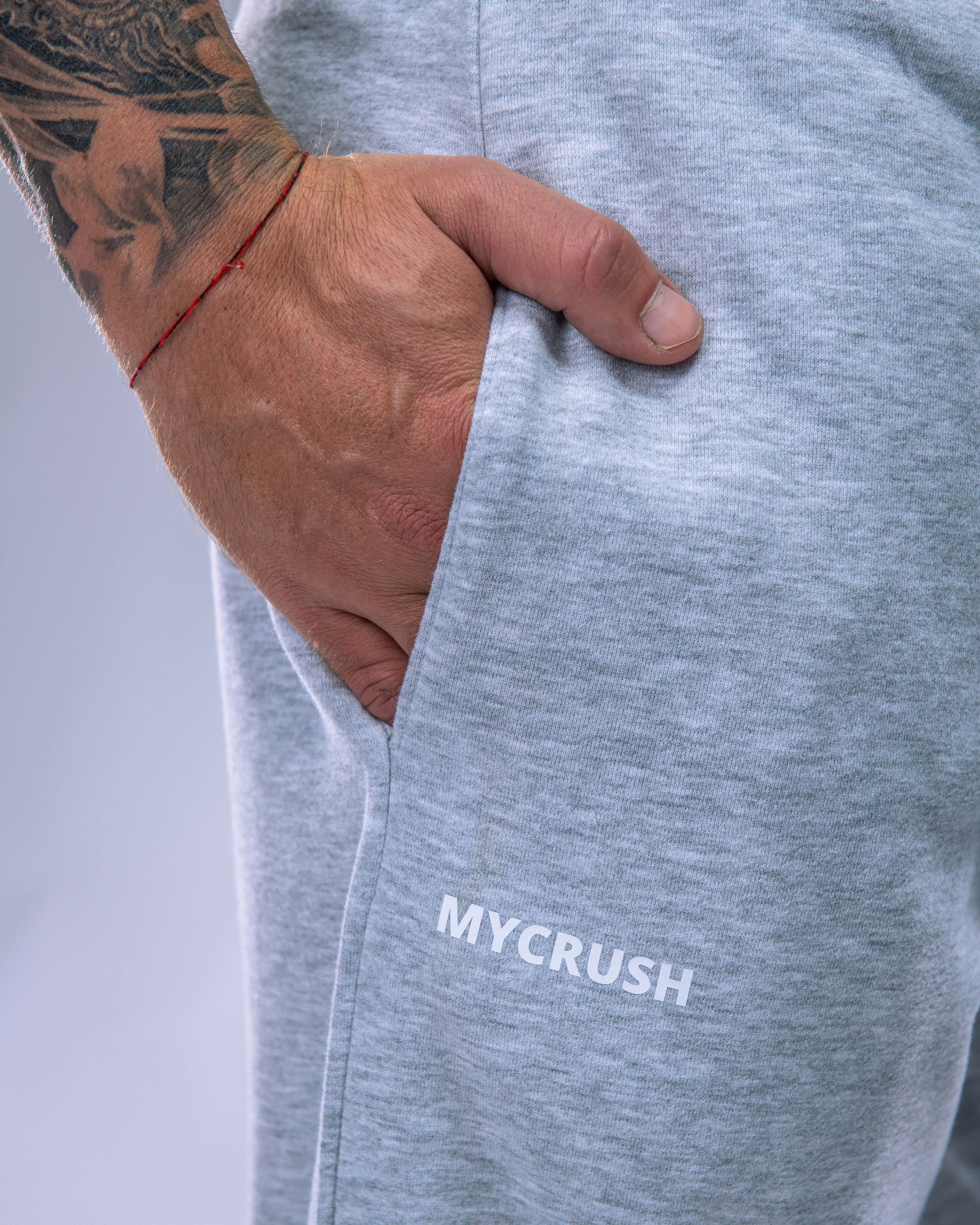 Unisex tepláky regular šedý melír L-7
