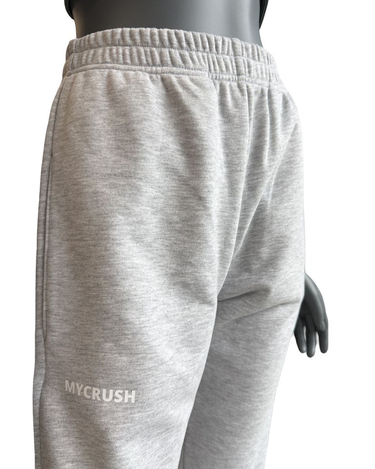 Unisex tepláky regular šedý melír M-1