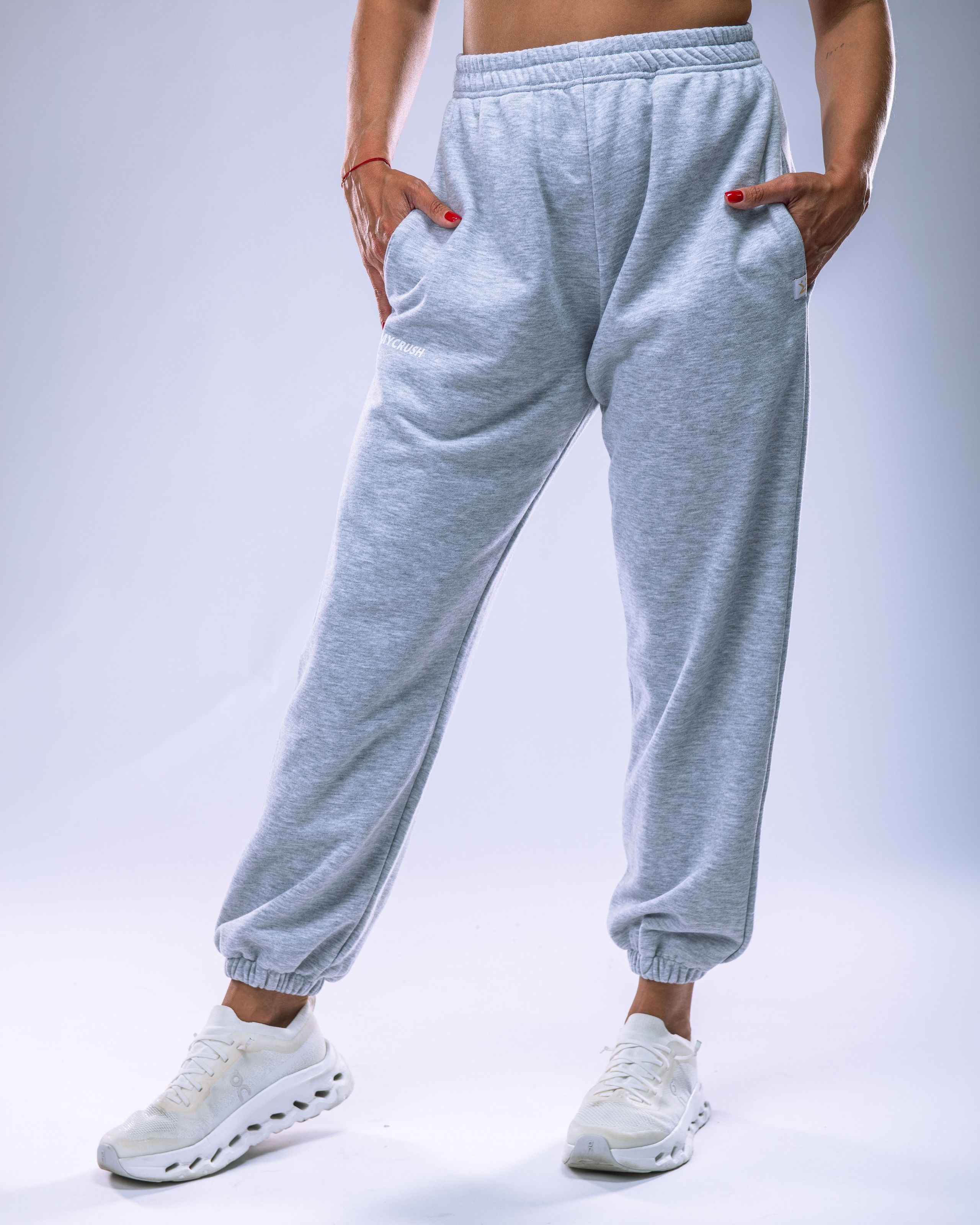 Unisex tepláky regular šedý melír M-9