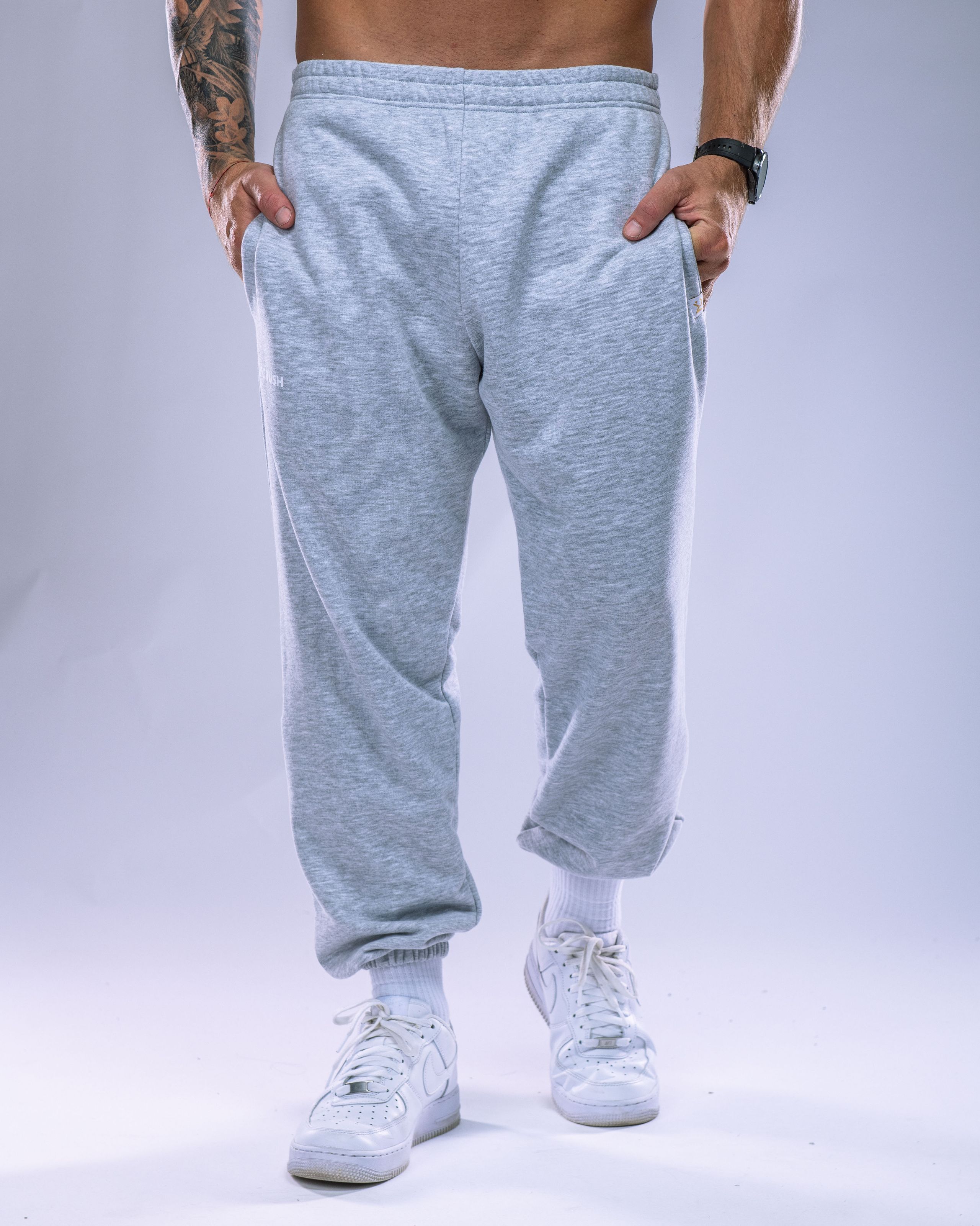 Unisex tepláky regular šedý melír XS-0